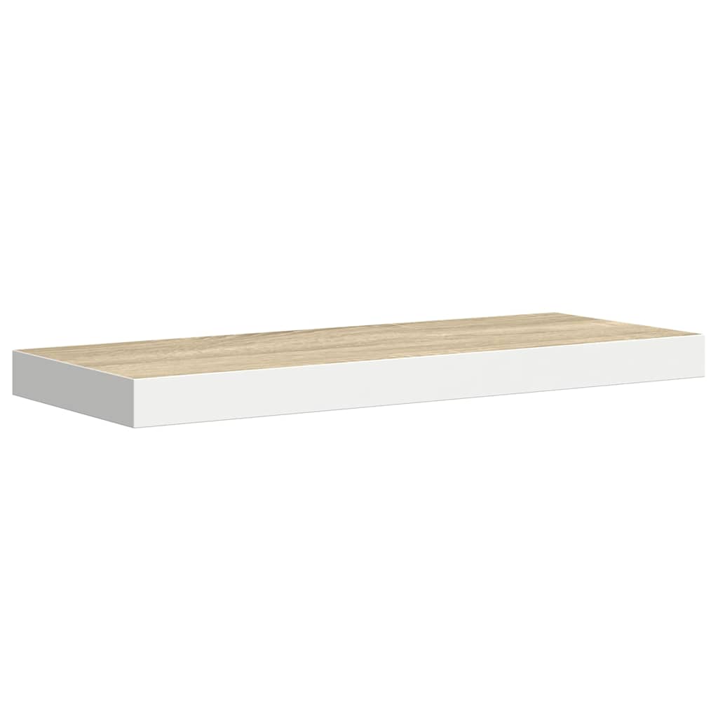 vidaXL Wall Shelf | Set of 4 | Oak and White | Honeycomb MDF, Metal | Standard 6