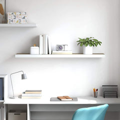 vidaXL Wall Shelf | Oak and white | Honeycomb MDF, metal | Medium 3