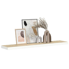vidaXL Wall Shelf | Oak and white | Honeycomb MDF, metal | Medium 5