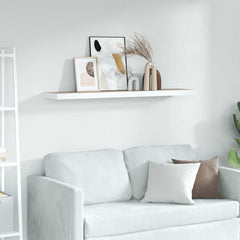 vidaXL Wall Shelf | Oak and white | Honeycomb MDF, metal | Medium 1