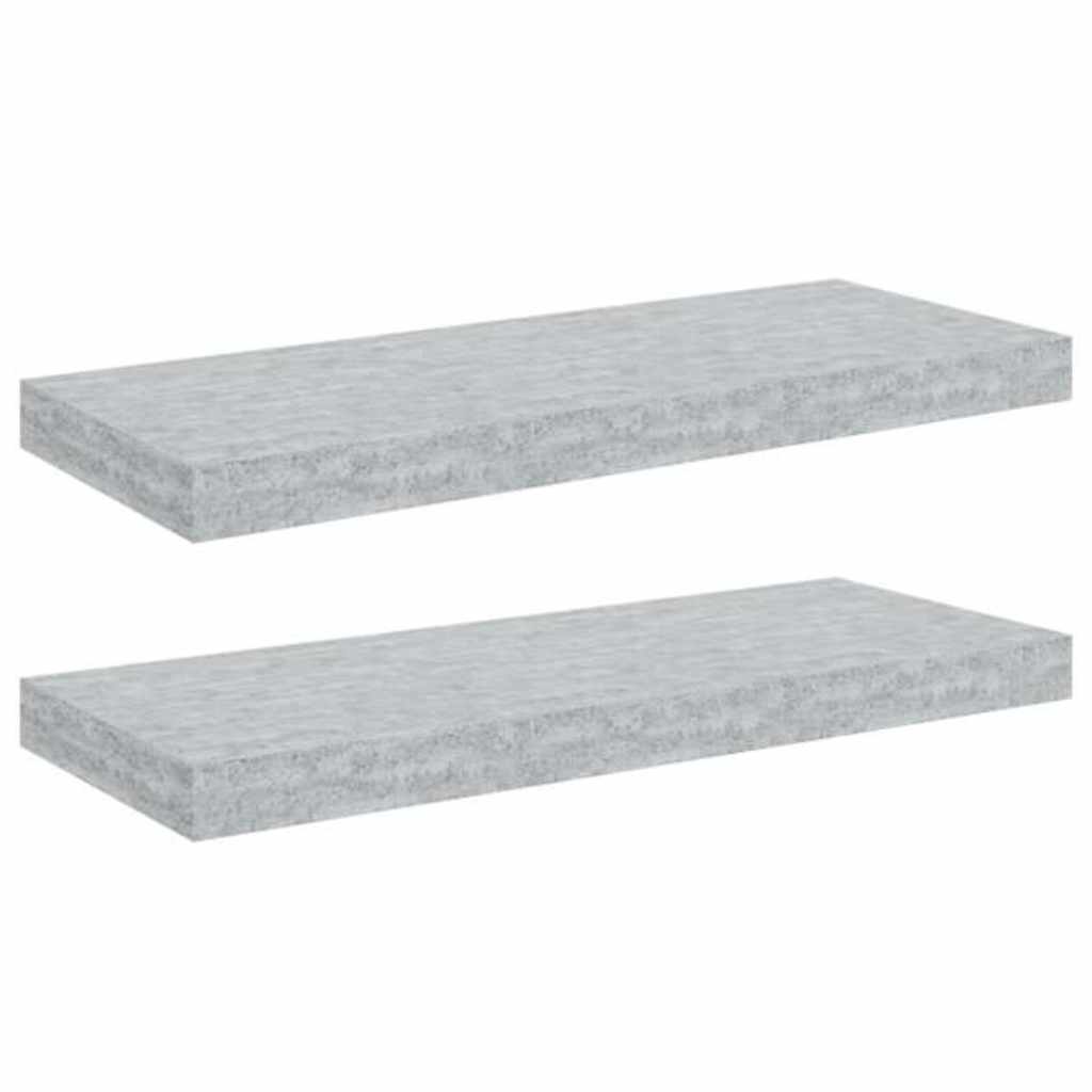vidaXL Wall Shelf | Set of 2 | Concrete grey | Honeycomb MDF, metal | 60 cm long 2