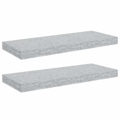 vidaXL Wall Shelf | Set of 2 | Concrete grey | Honeycomb MDF, metal | 60 cm long 2