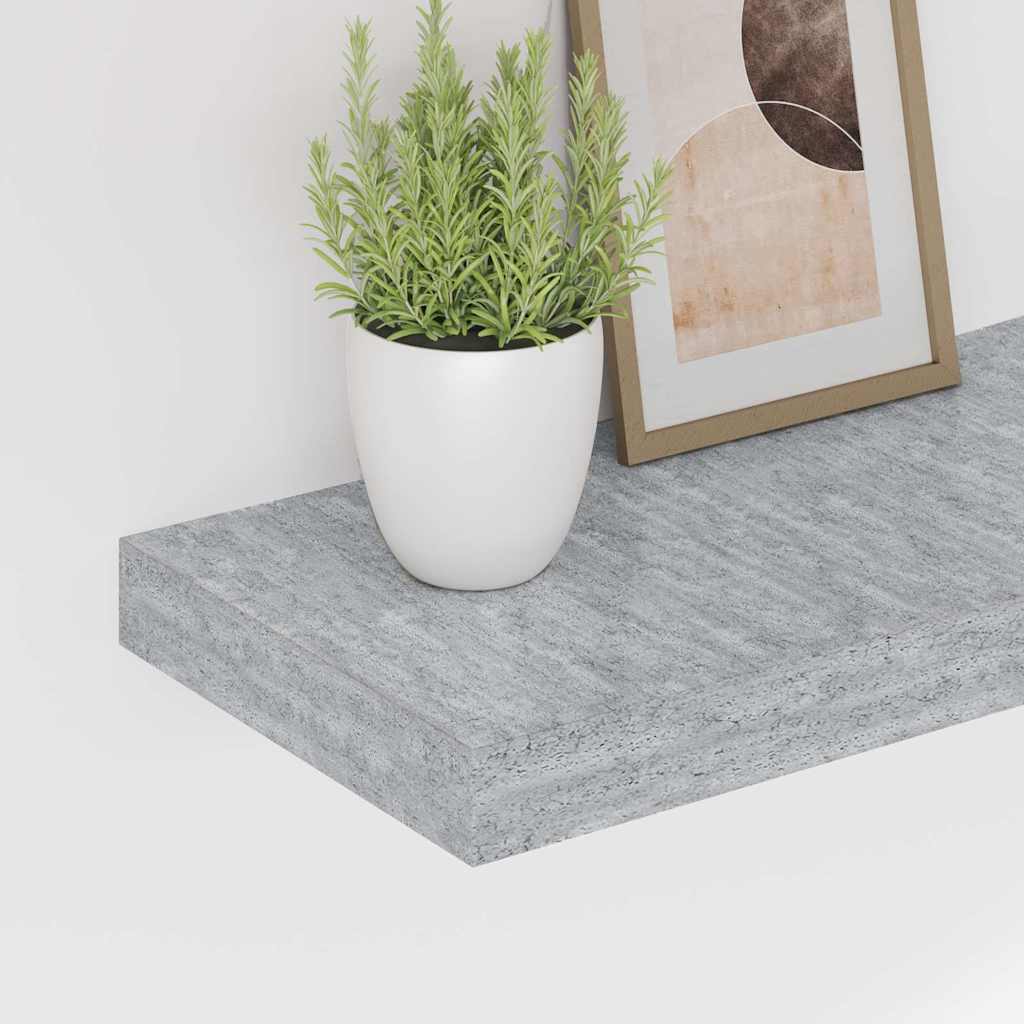 vidaXL Wall Shelf | Set of 2 | Concrete grey | Honeycomb MDF, metal | 60 cm long 4