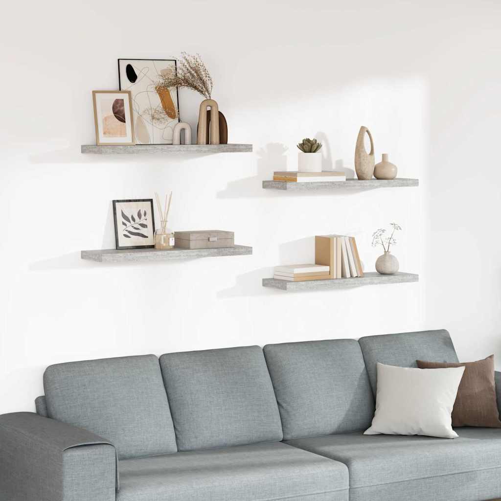 vidaXL Floating Wall Shelves 80x23.5x3.8 cm MDF 4 pcs
