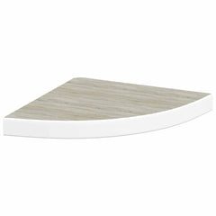 vidaXL Wall Corner Shelf | Set of 2 | Oak and White | Honeycomb MDF, Metal 5