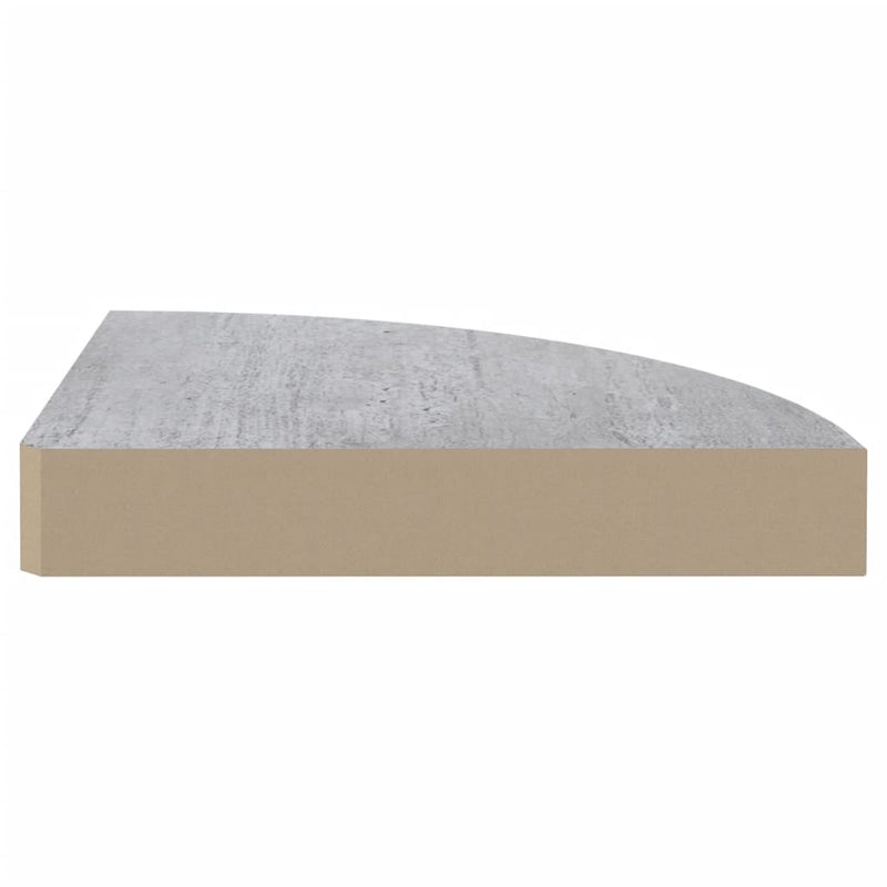 Wall Corner Shelves 2 pcs Concrete Grey 35x35x3.8 cm MDF