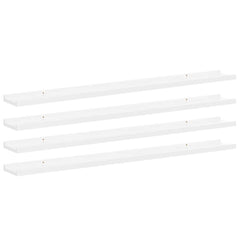 vidaXL Wall Shelf |  Set of 4 | High gloss white | MDF | Large | Wall Shelf 2