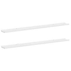 vidaXL Wall Shelf | Set of 2 | White | MDF | 115 x 9 x 3 cm | Wall mounting 2
