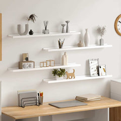 vidaXL Wall Shelf | Set of 4 | White | MDF | Medium | Wall mounting | Wall Shelf 1
