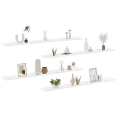 vidaXL Wall Shelf |  Set of 4 | White | MDF | 115 cm |  Wall mounting 4