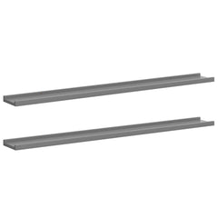 326672 vidaXL Wall Shelves 2 pcs Grey 100x9x3 cm 2