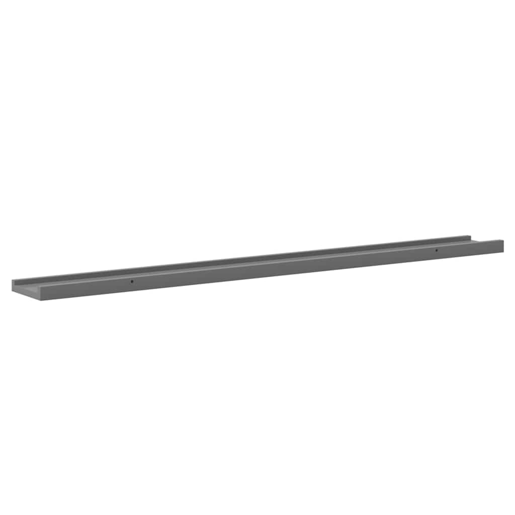 326672 vidaXL Wall Shelves 2 pcs Grey 100x9x3 cm 6