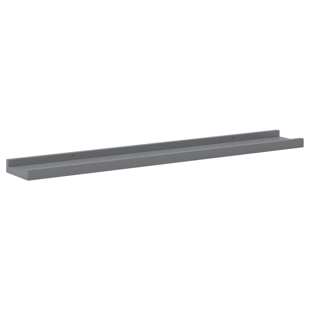 vidaXL Wall Shelf | Set of 4 | Grey | MDF | 80x9x3 cm | Wall mounting 5