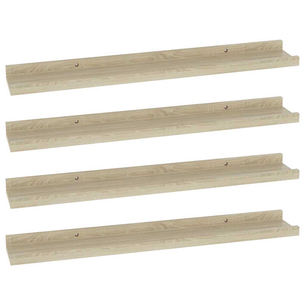 vidaXL Wall Shelves 4 pcs Sonoma Oak 60x9x3 cm 2