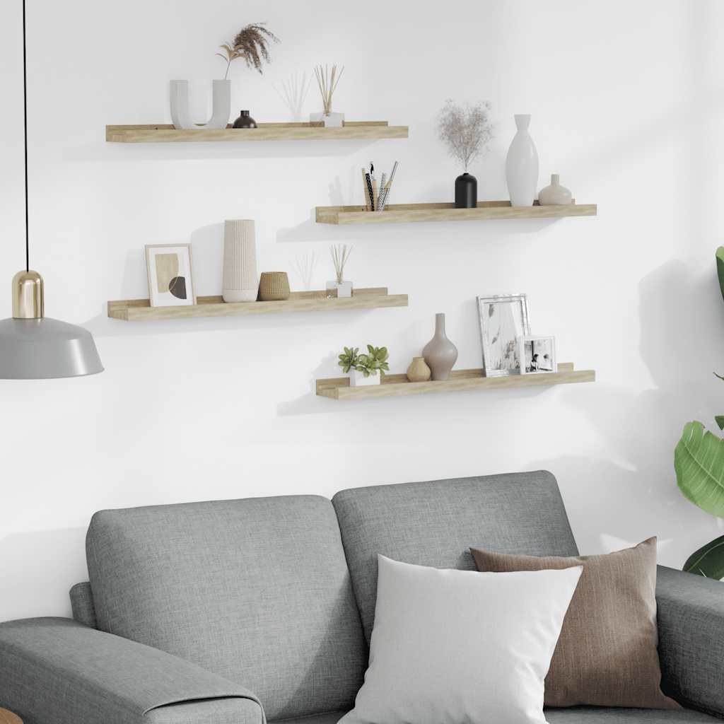vidaXL Wall Shelves 4 pcs Sonoma Oak 60x9x3 cm 3