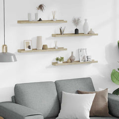 vidaXL Wall Shelves 4 pcs Sonoma Oak 60x9x3 cm 3