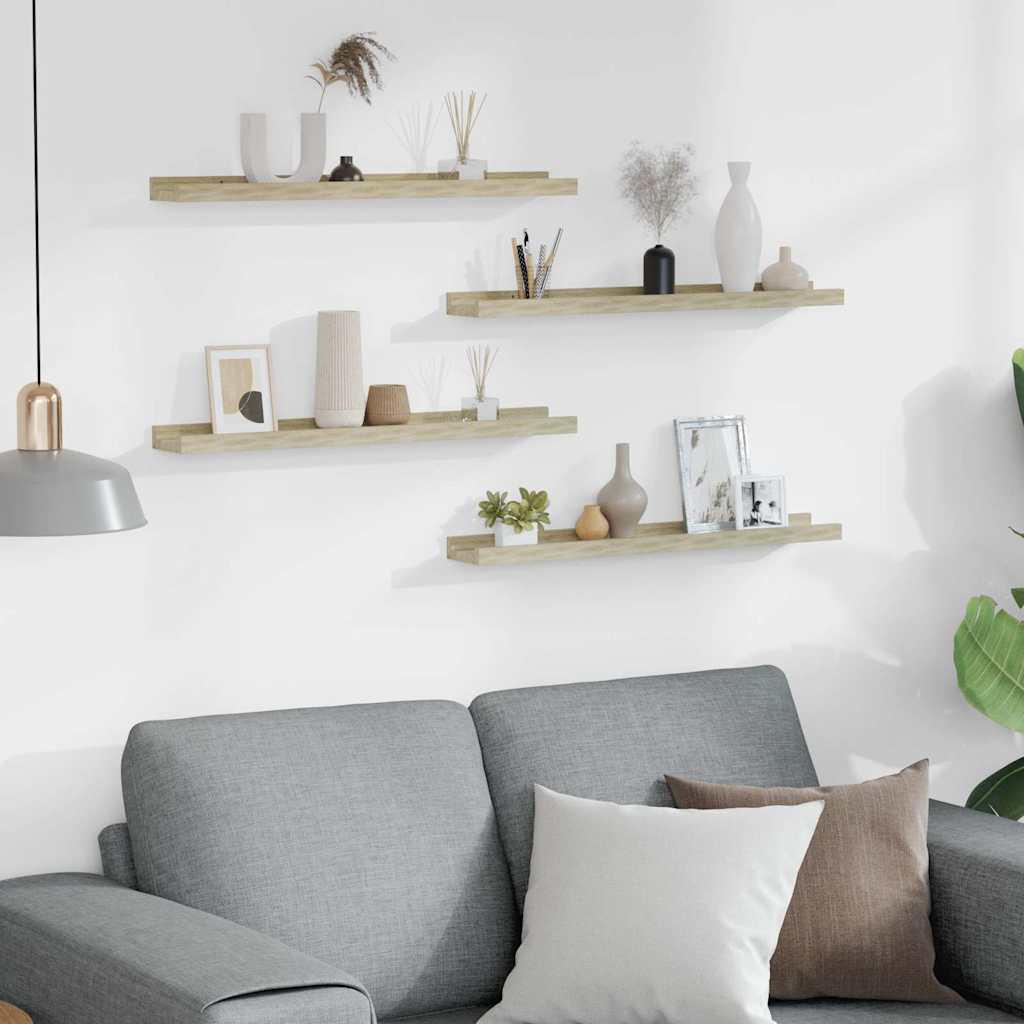 Wall Shelves 4 60 x 9 x 3 cm Sonoma oak