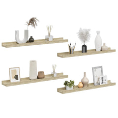 vidaXL Wall Shelves 4 pcs Sonoma Oak 60x9x3 cm 4