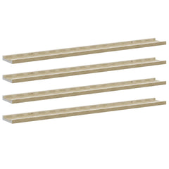 vidaXL Wall Shelf | Set of 4 | White and Sonoma Oak | MDF | Medium 2
