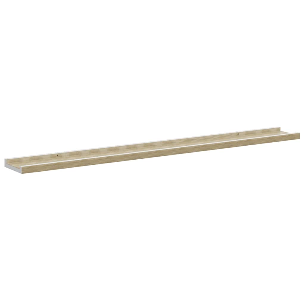 vidaXL Wall Shelf | Set of 4 | White and Sonoma Oak | MDF | Medium 5