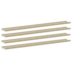 326698 vidaXL Wall Shelves 4 pcs White and Sonoma Oak 115x9x3 cm 2