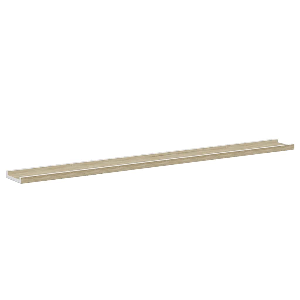 326698 vidaXL Wall Shelves 4 pcs White and Sonoma Oak 115x9x3 cm 4