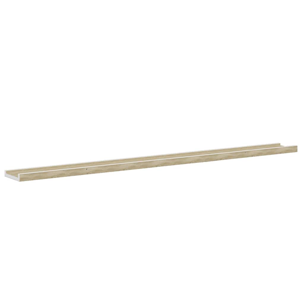 326698 vidaXL Wall Shelves 4 pcs White and Sonoma Oak 115x9x3 cm 6