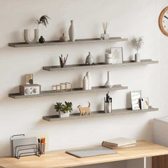 vidaXL Wall Shelf | Set of 4 | Concrete Grey | MDF | 100x9x3 cm | Wall Shelf 1