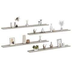 vidaXL Wall Shelves 4 pcs Concrete Grey 115x9x3 cm 4