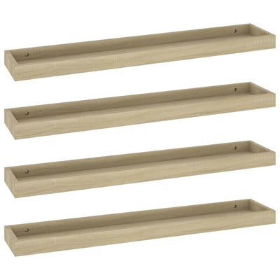 Loggia Wall Shelves 4 pcs Oak 80x15x4 cm MDF