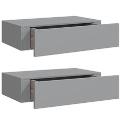 vidaXL Wall-mounted Drawer Shelves 2 pcs Grey 40x23.5x10cm MDF 2