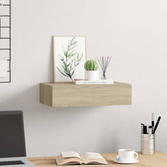 vidaXL Wall-mounted Drawer Shelf Oak 40x23.5x10cm MDF 3