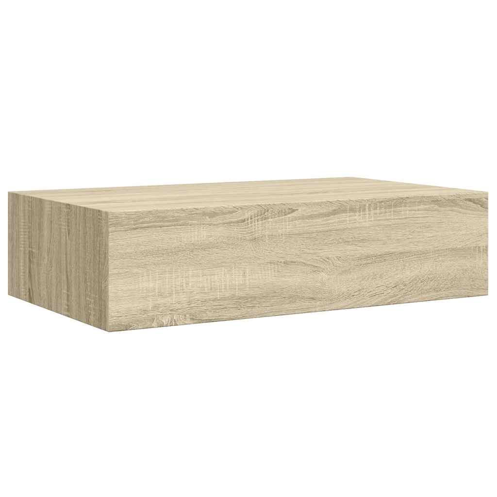 vidaXL Wall-mounted Drawer Shelf Oak 40x23.5x10cm MDF 5