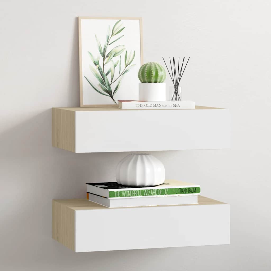 vidaXL Drawer Shelf | Set of 2 | Oak | MDF | Compact | Drawer Shelf 1