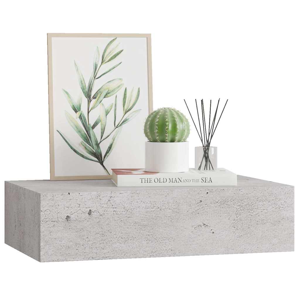 vidaXL Drawer Shelf | Concrete grey | MDF, metal | Compact 4