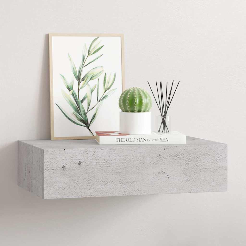 vidaXL Drawer Shelf | Concrete grey | MDF, metal | Compact 1
