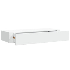 vidaXL Wall-mounted Drawer Shelf White 60x23.5x10 cm MDF 2
