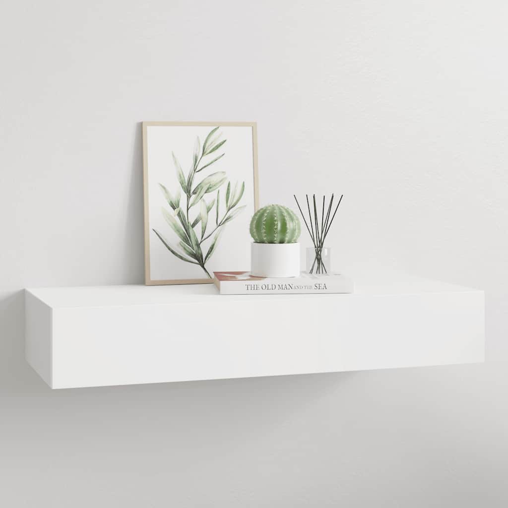 vidaXL Wall-mounted Drawer Shelf White 60x23.5x10 cm MDF 1
