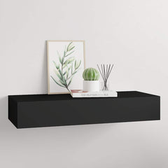 vidaXL Wall-mounted Drawer Shelf Black 60x23.5x10cm MDF 1