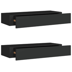 vidaXL Drawer Shelf | Set of 2 | Black | MDF, Metal | 60x23.5x10cm 2