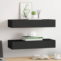 vidaXL Drawer Shelf | Set of 2 | Black | MDF, Metal | 60x23.5x10cm 3