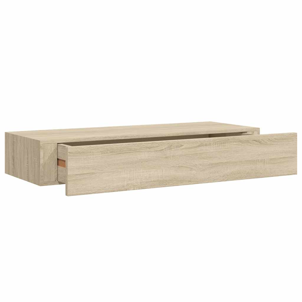 vidaXL Wall-mounted Drawer Shelf Oak 60x23.5x10cm MDF 2