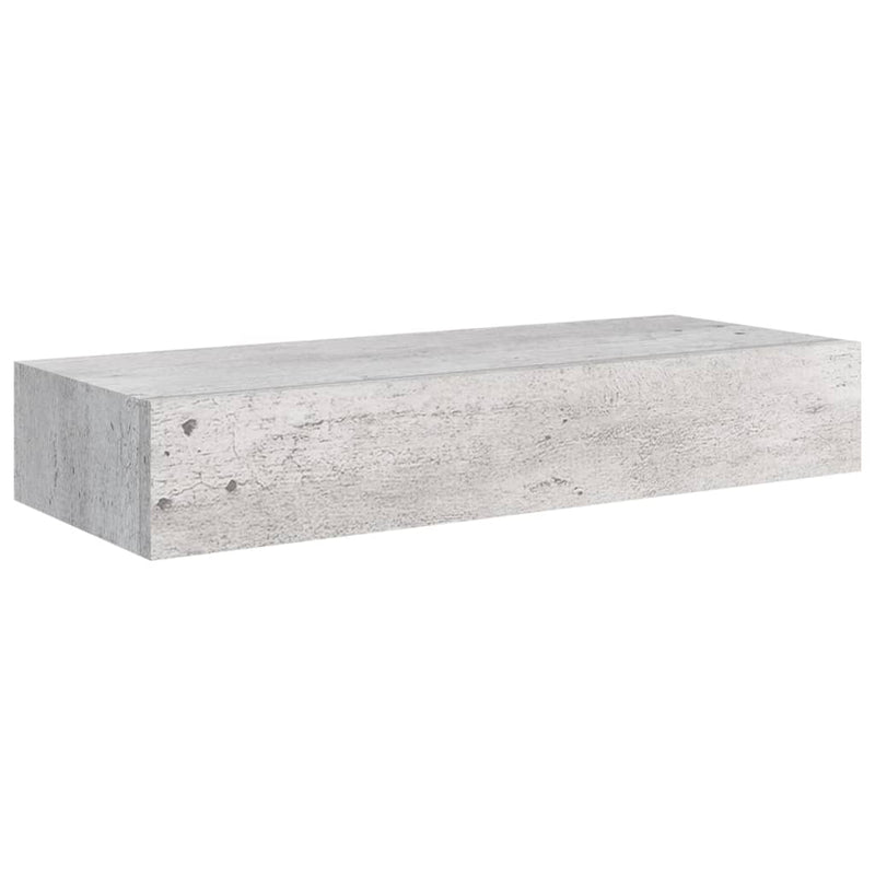 Wall Drawer Shelves 2 pcs Concrete Grey 60x23.5x10cm MDF