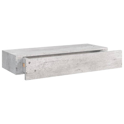 Wall Drawer Shelves 2 pcs Concrete Grey 60x23.5x10cm MDF