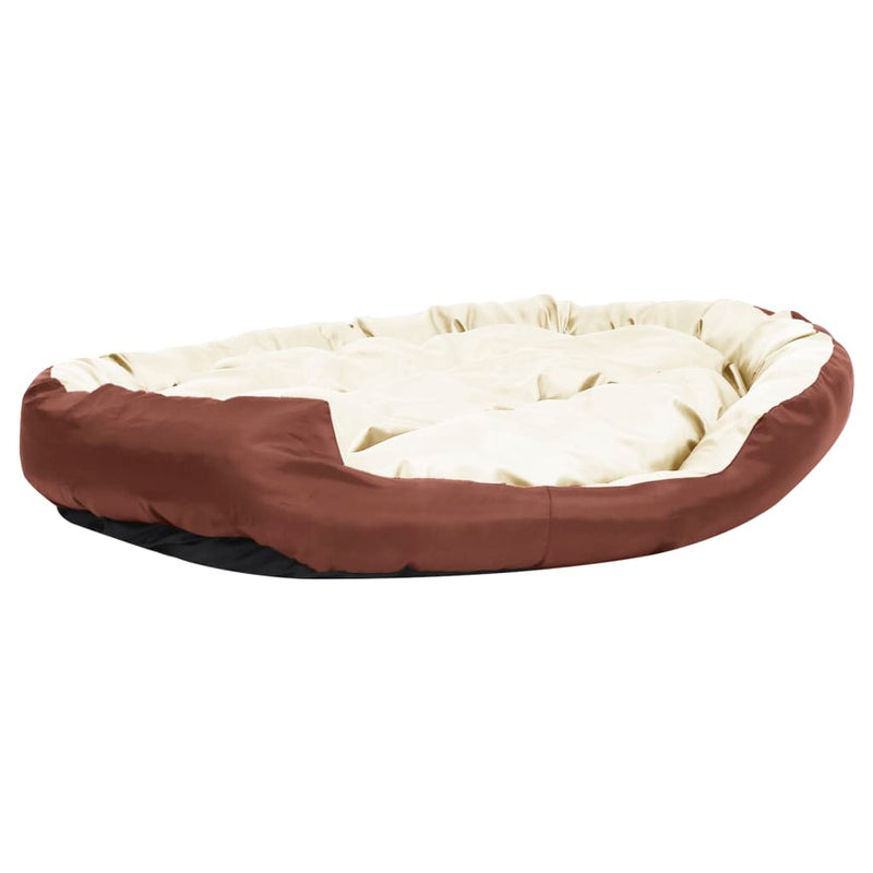 Reversible & Washable Dog Cushion Brown and Cream 150x120x25 cm