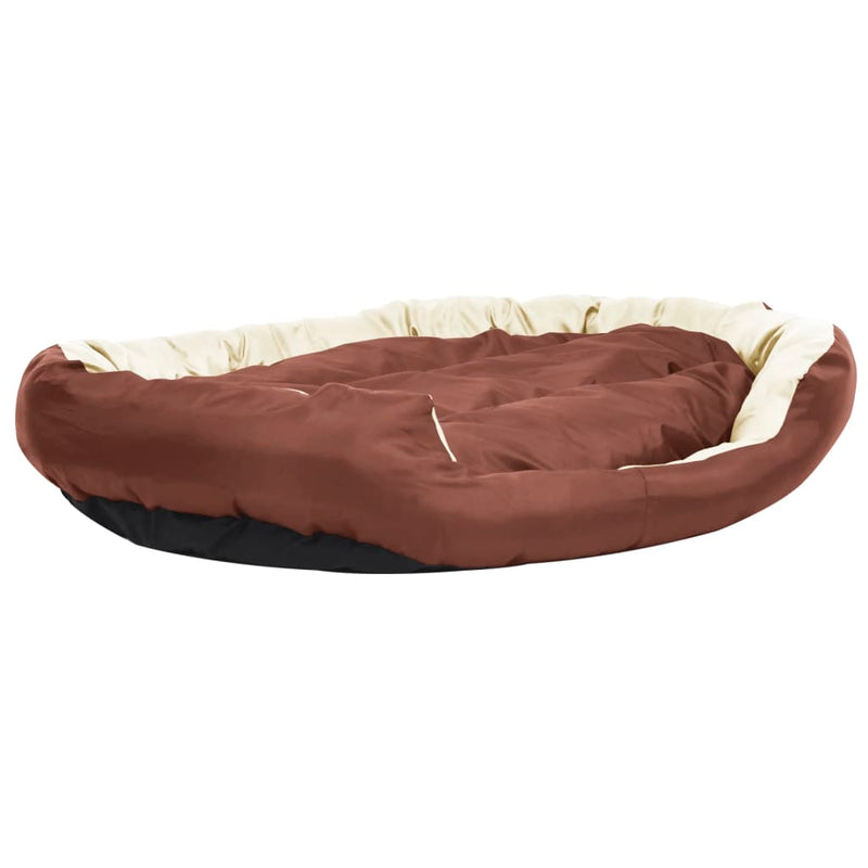 Reversible & Washable Dog Cushion Brown and Cream 150x120x25 cm