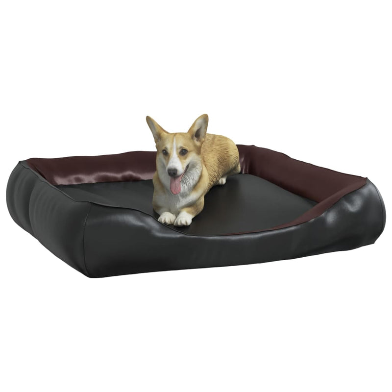 Dog Bed Black and Brown 120x100x27 cm Faux Leather