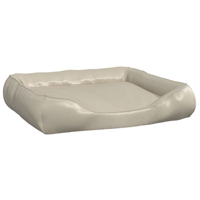 Dog Bed Beige 120x100x27 cm Faux Leather