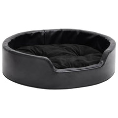 vidaXL Dog Bed Black 69x59x19 cm Plush and Faux Leather 2