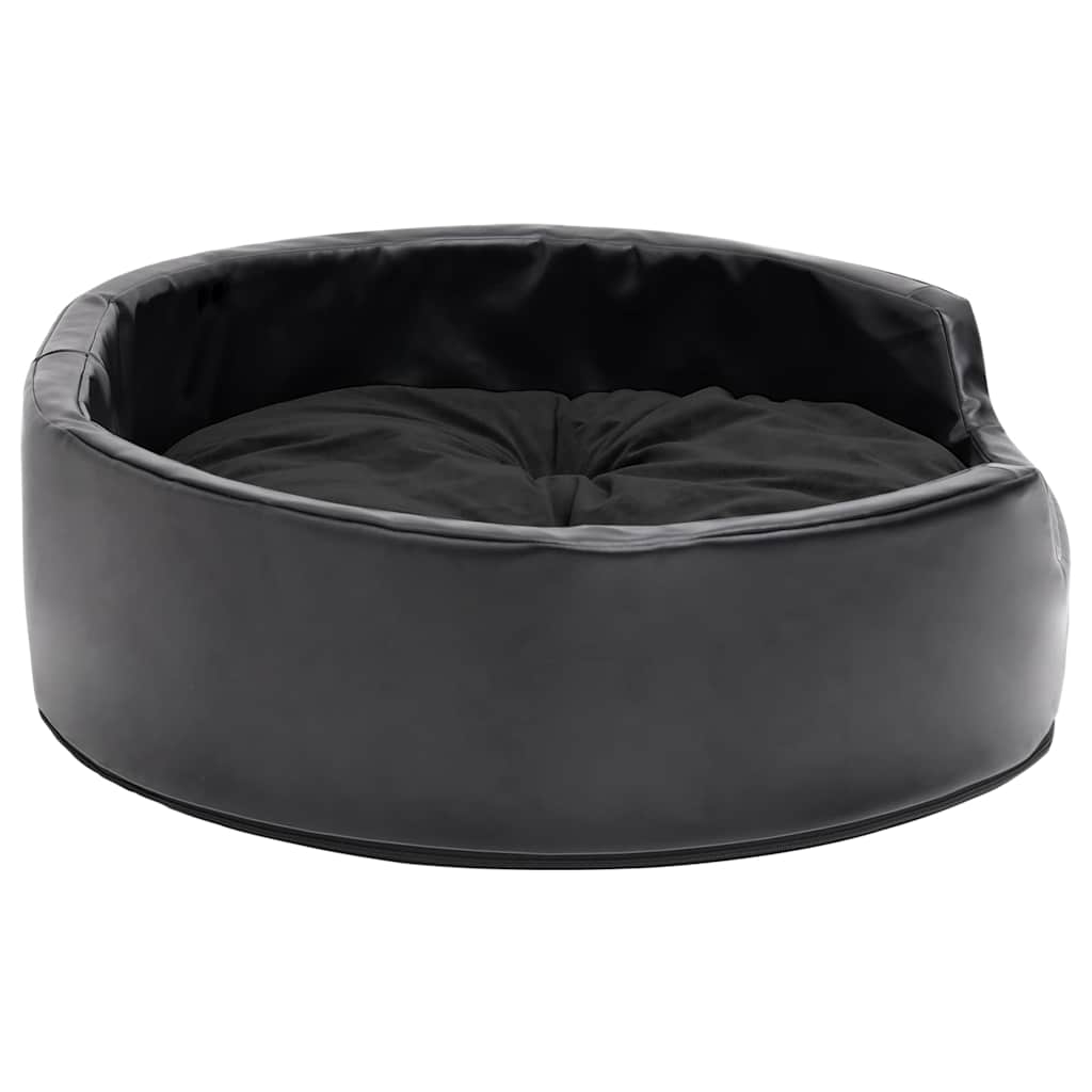 vidaXL Dog Bed Black 69x59x19 cm Plush and Faux Leather 4